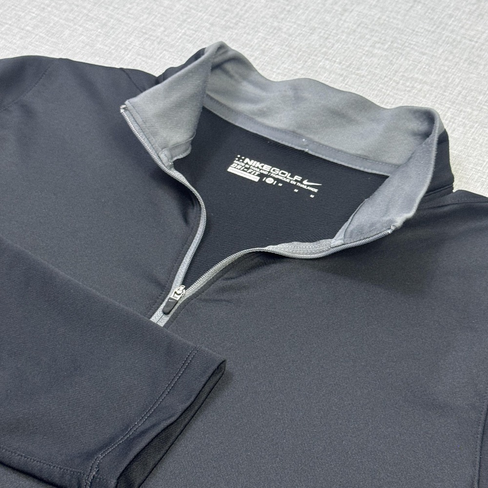 Nike Golf Dri-FIT 1/4 Zip Mens Medium Black Long Sleeve Pullover Performance